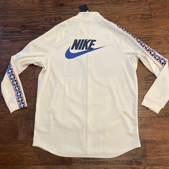 Nike Men's Taped Retro Track Full Zip Jacket White Large AJ2681 133 NEW W Tags - Picture 8 of 9